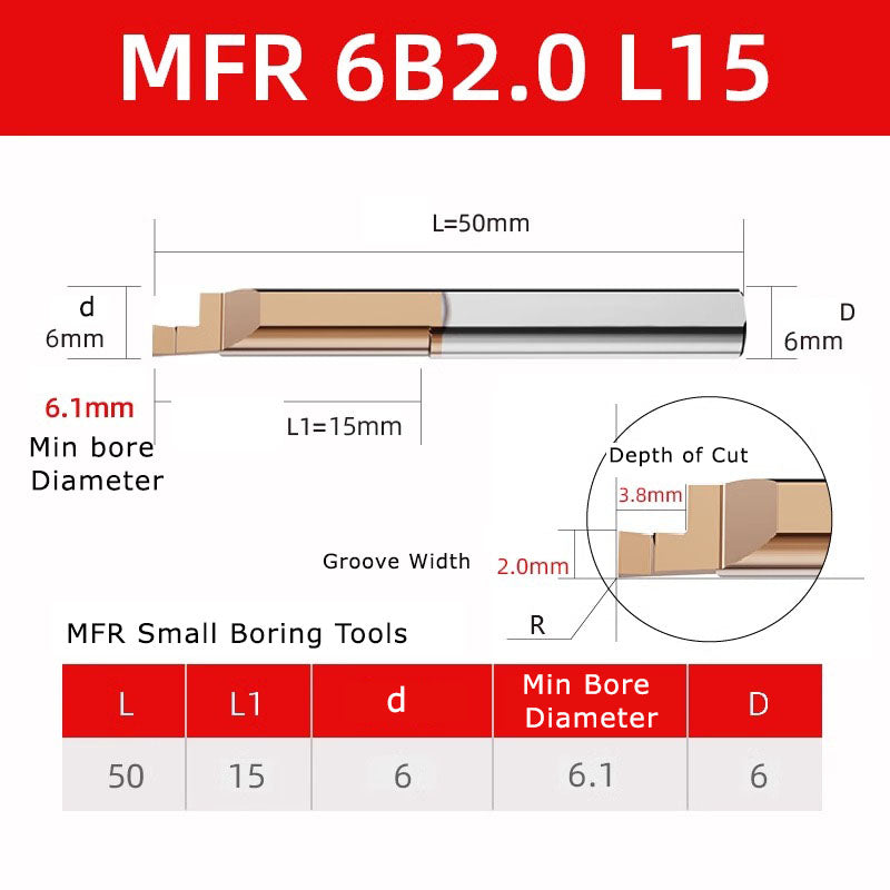 4051 MFR tungsten steel end face slot cutter, small diameter inner hole boring cutter, hard integral alloy small hole end face CNC MFL turning tool holder Shandong Denso Pricision Tools Co.,Ltd.